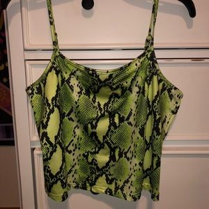 Neon Green Snake Print Top